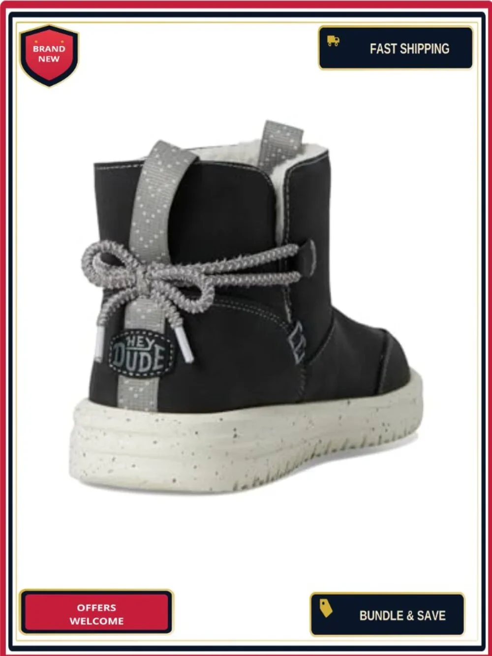 Faux Fur Lined Ankle Boots with Bow Pull-On